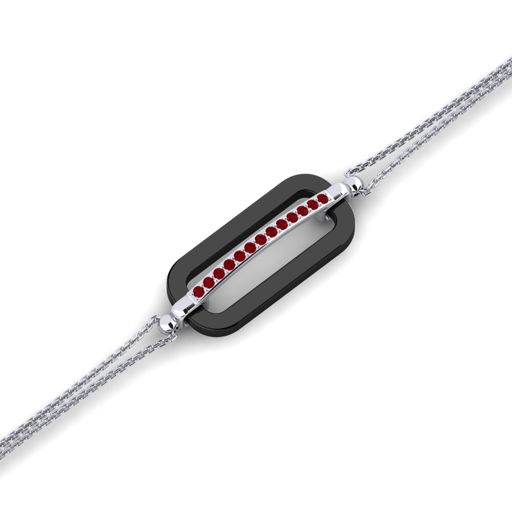 950 Palladium Red Zirconia Women's Bracelet Gould