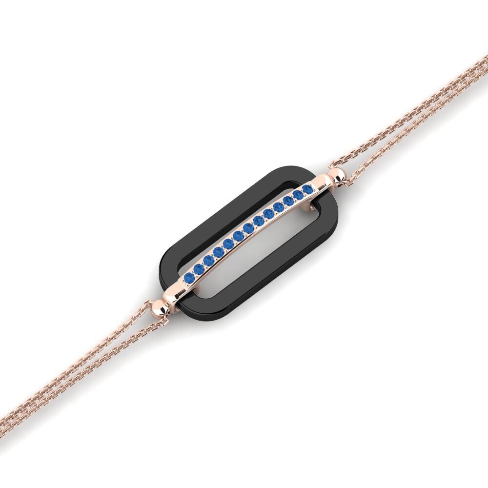 14K Rose Gold Dark Blue Zirconia Bracelet Gould