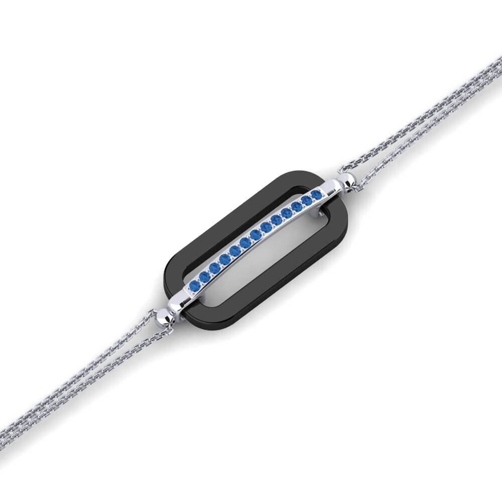 950 Palladium Dark Blue Zirconia Bracelet Gould