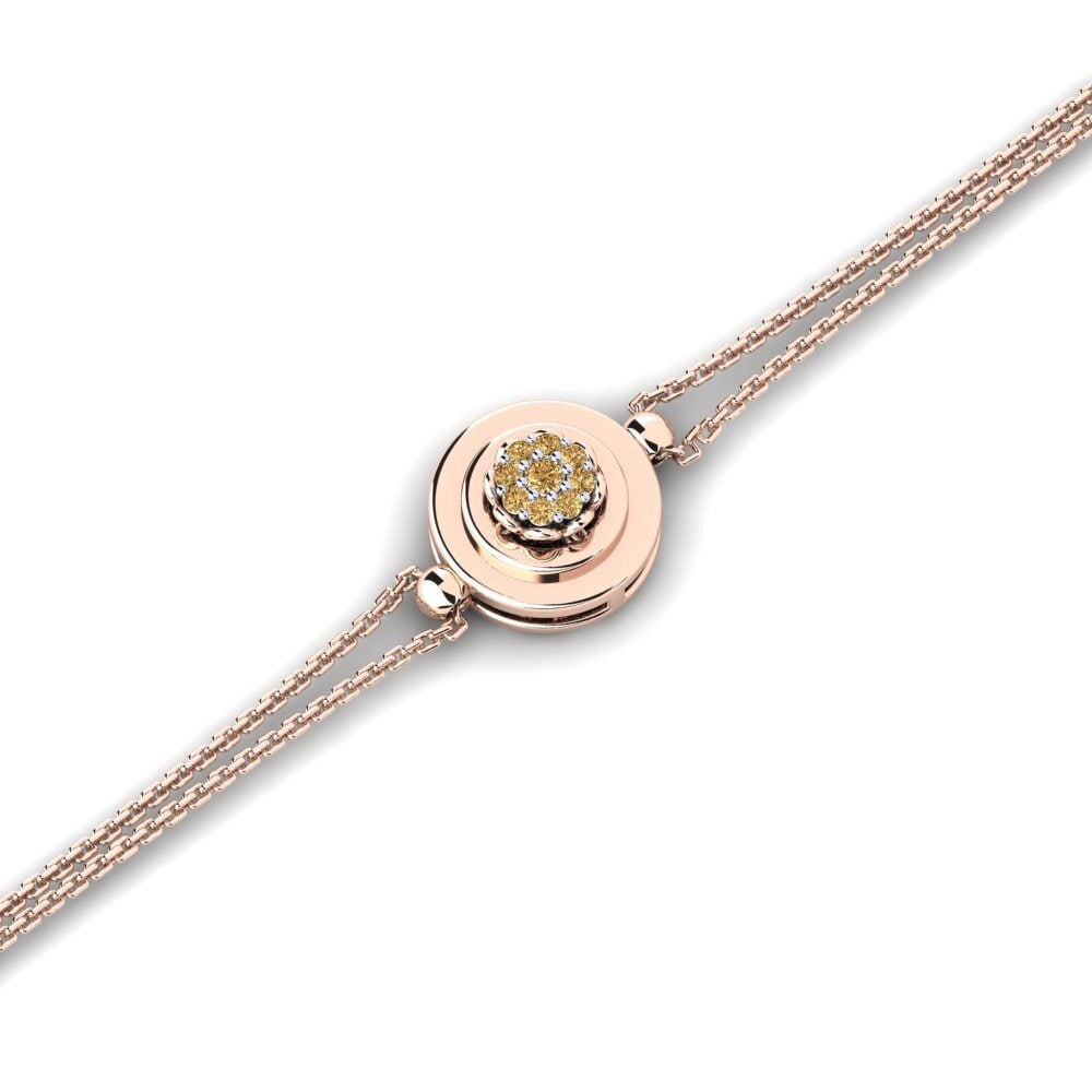 9ct Rose & White Gold Brown Diamond Women's Bracelet Gousias