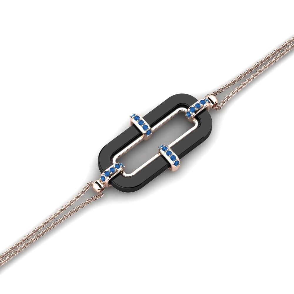14K Rose Gold Dark Blue Zirconia Bracelet Gowdy