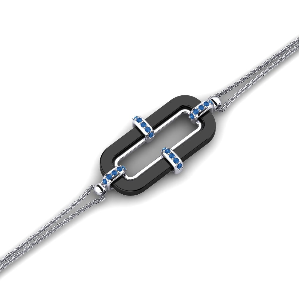 950 Palladium Dark Blue Zirconia Bracelet Gowdy
