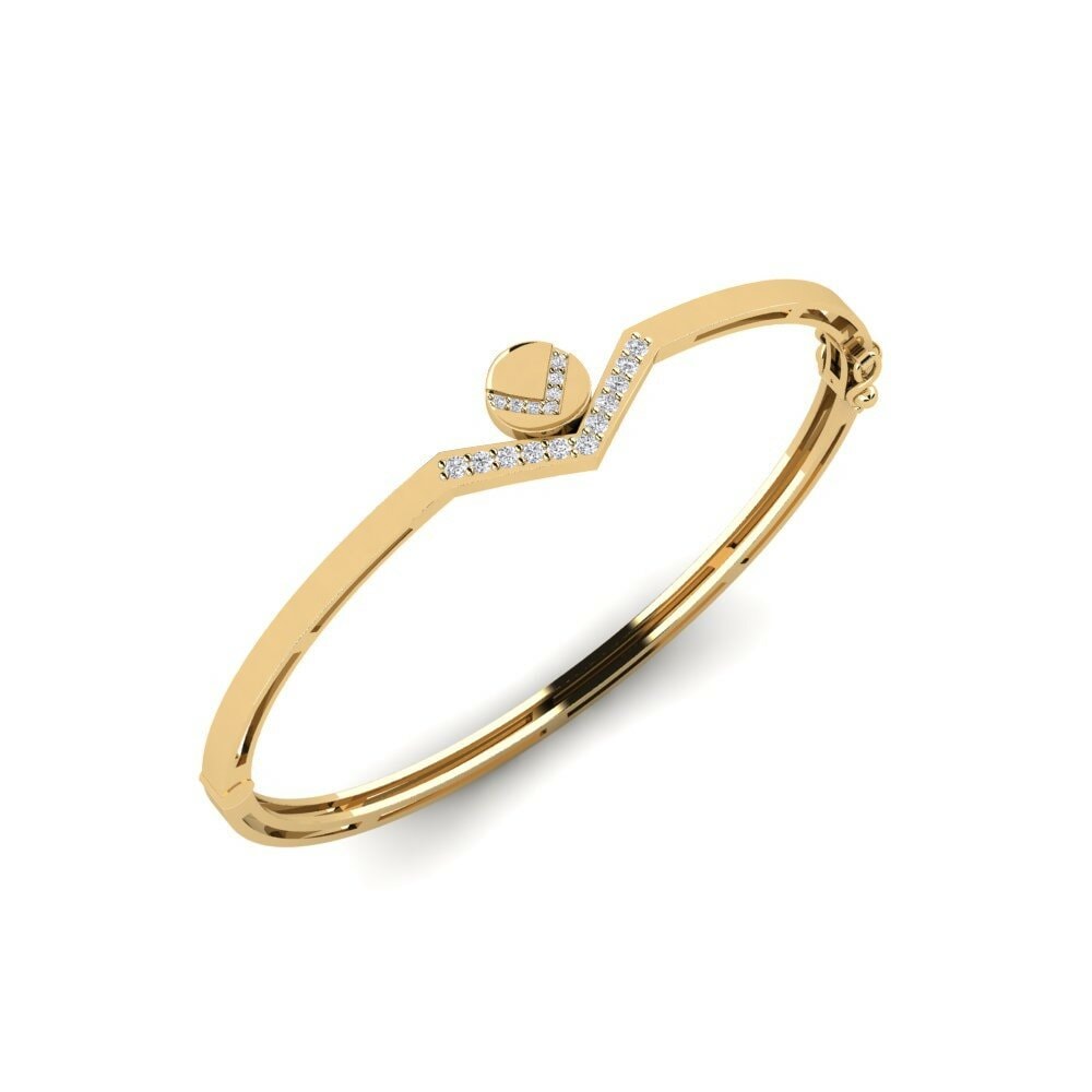 Round 0.275 Carat Bangle Lab Grown Diamond 14k Yellow Gold Women's Bangle Gozaisho