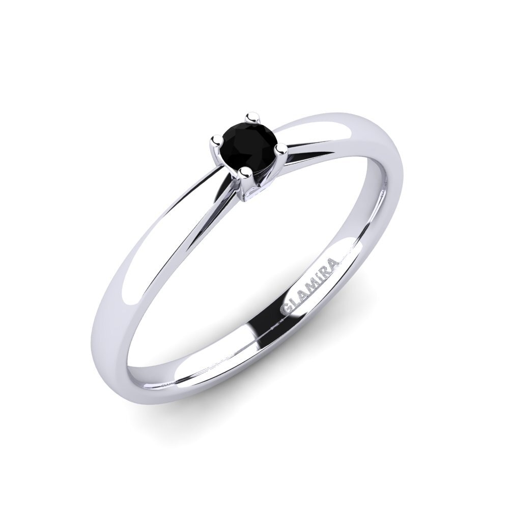 Black Onyx Engagement Ring Grace 0.1crt