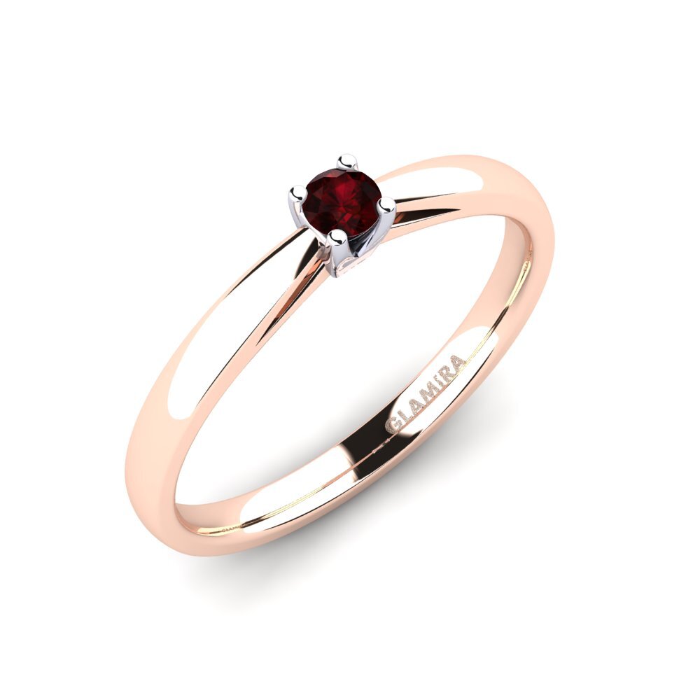 9ct Rose / White Gold Garnet Engagement Ring Grace 0.1crt