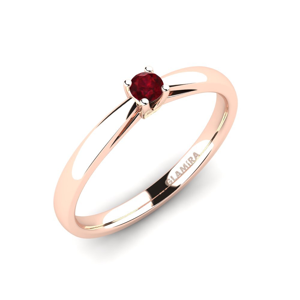 14ct Rose Gold Ruby Engagement Ring Grace 0.1crt