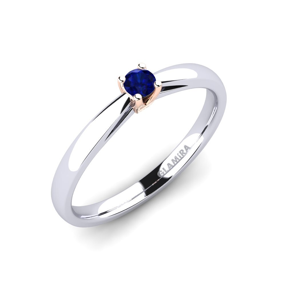18ct White / Rose Gold Sapphire Engagement Ring Grace 0.1crt
