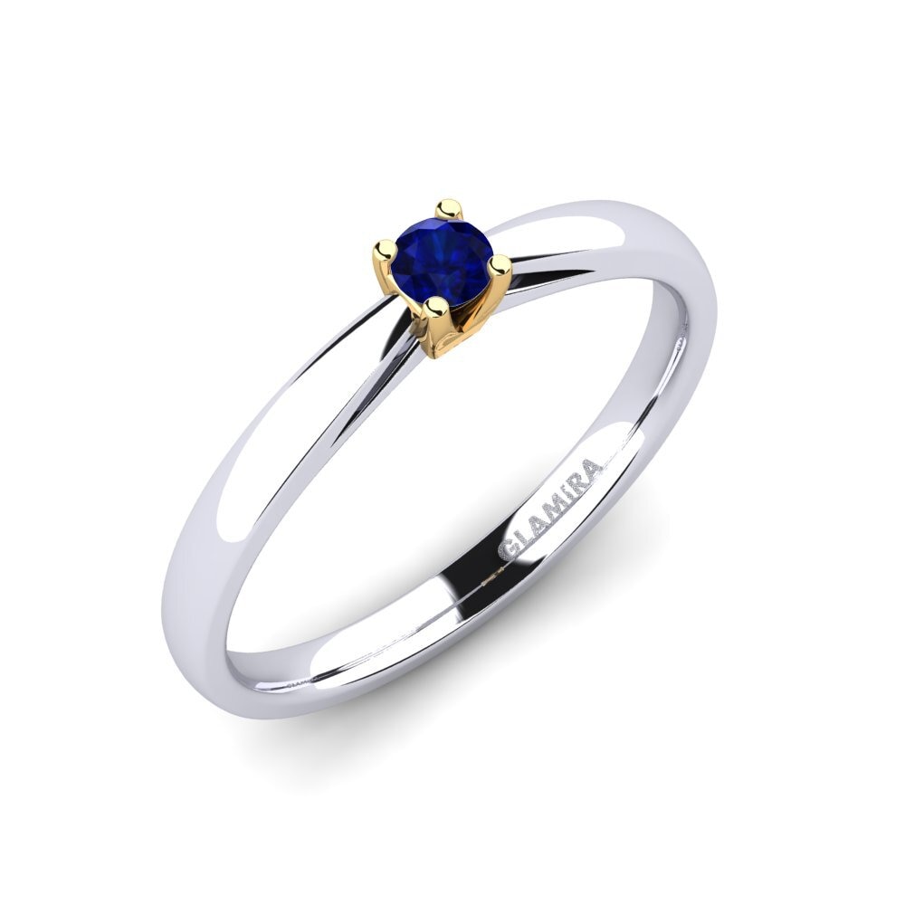 18ct White / Yellow Gold Sapphire Engagement Ring Grace 0.1crt
