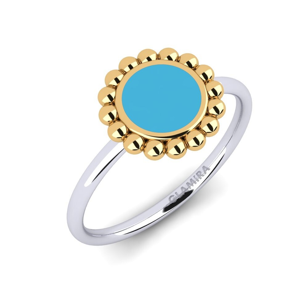 9k Oro Blanco & Amarillo Anillo Gracefuly