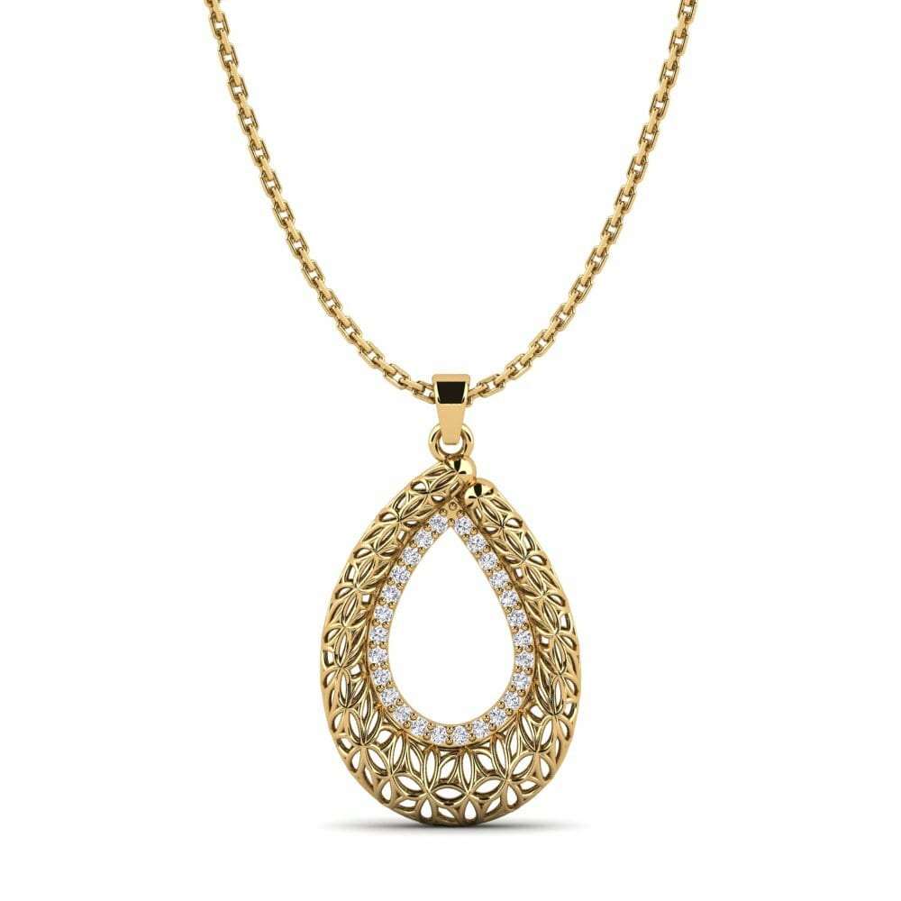 Or Jaune 14k Pendentif pour femme Gracia