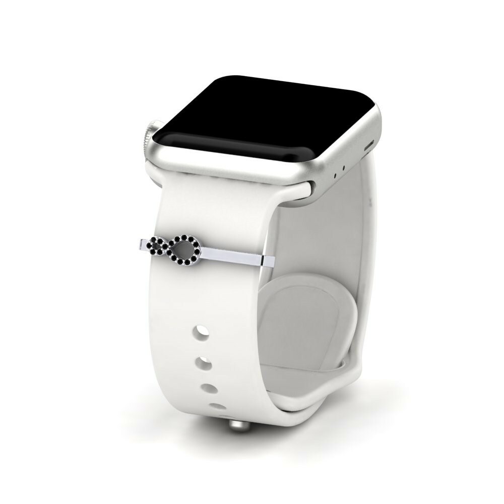 Joyería Tech Accesorio Para Apple Watch® Gracioso - Oro Blanco 585 Ónix Negro
