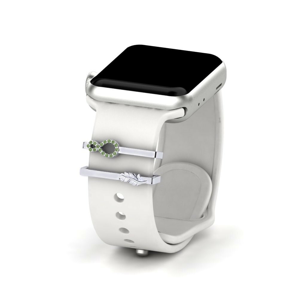 Green Diamond White Silver Apple Watch® Accessory Gracioso - SET