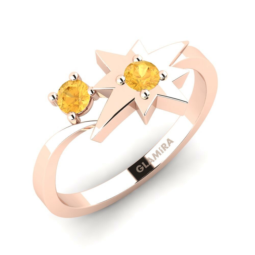 9k Rose Gold Citrine Ring Grafias
