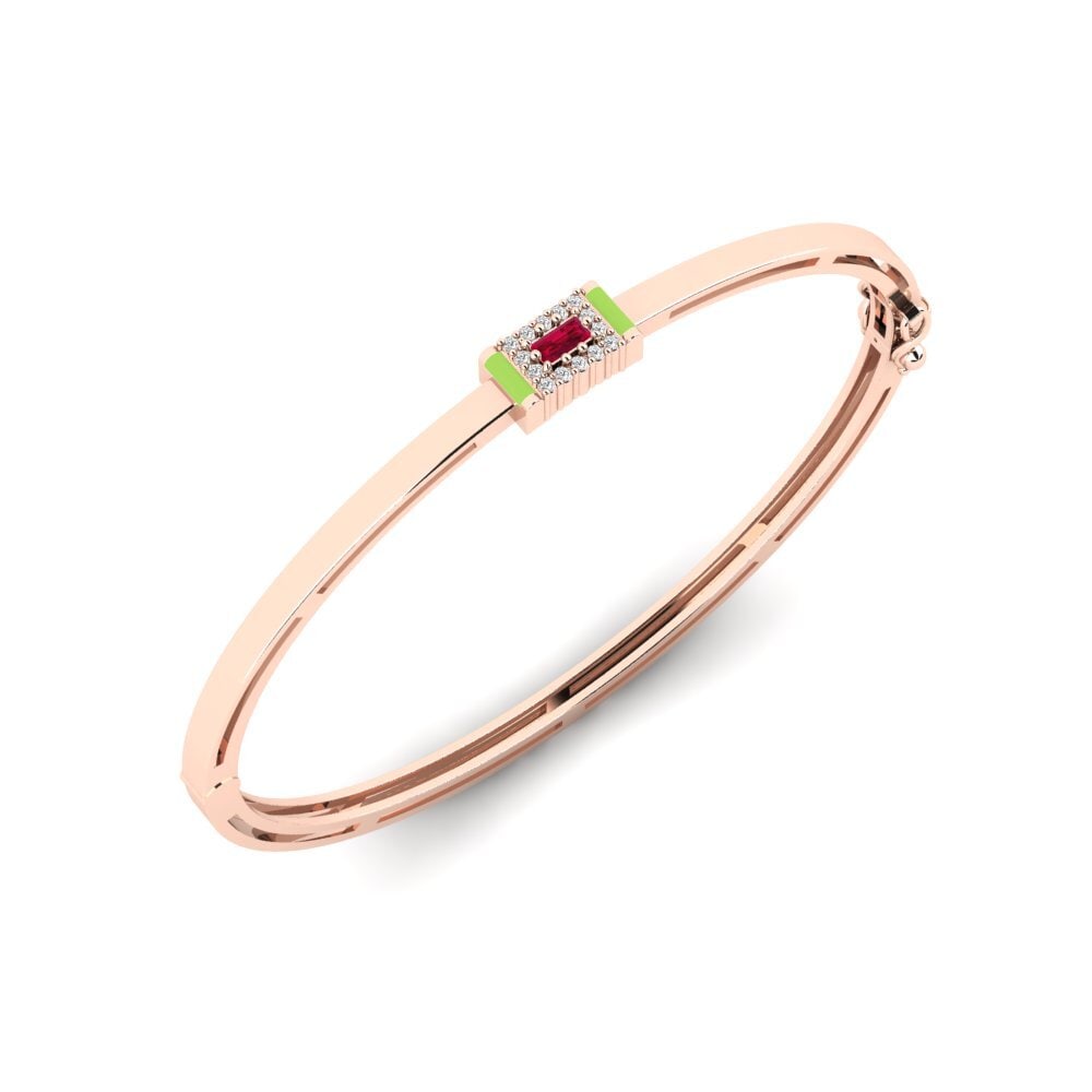 14ct Rose Gold Ruby Women's Bangle Granby