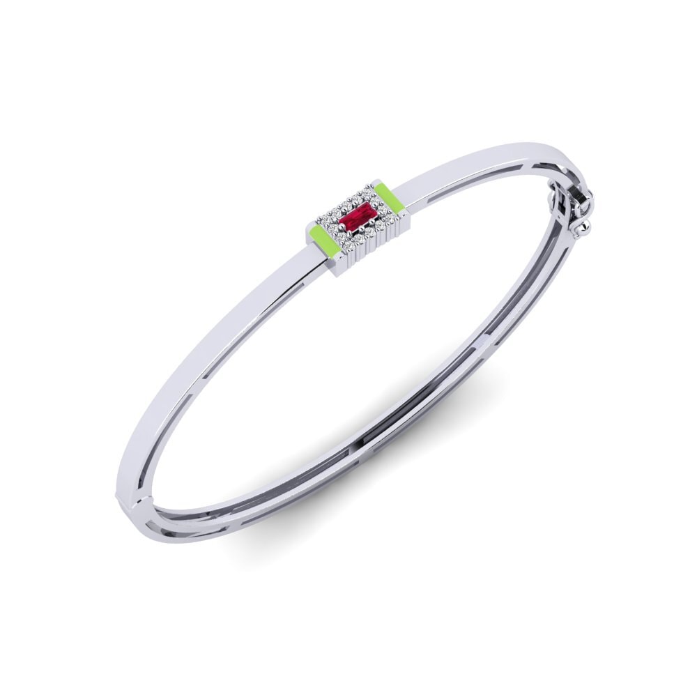 18ct White Gold Ruby Women's Bangle Granby