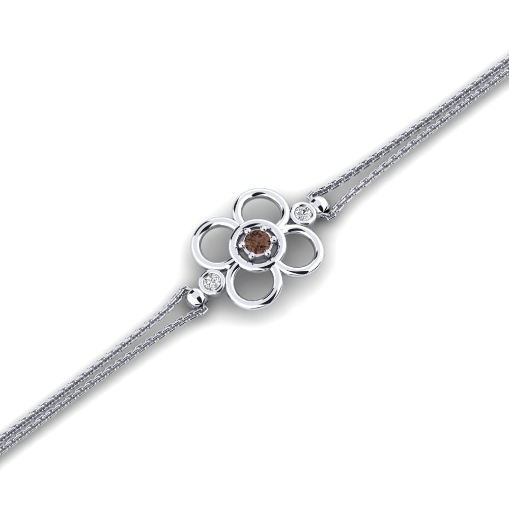 Round Smoky Quartz Women's Bracelet Grandam