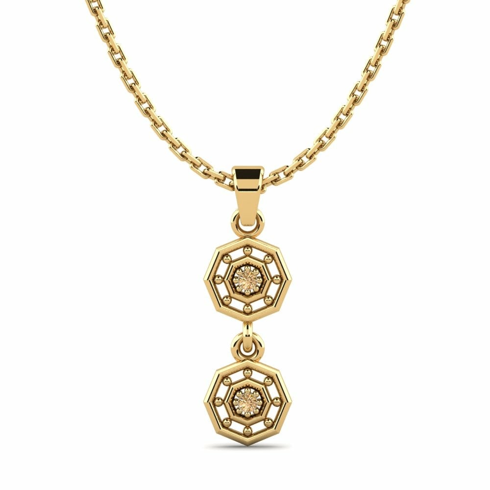 Fashion Necklaces GLAMIRA Pendant Grandele 585 Yellow Gold Brown Diamond