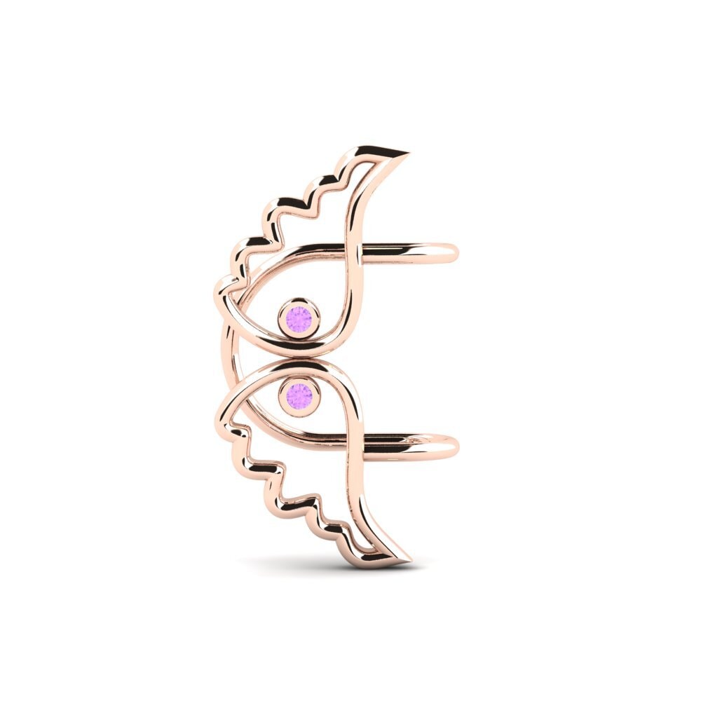 18k Oro Rosa Amatista Pendiente de mujer Graphy
