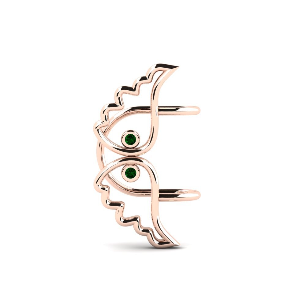 14k Oro Rosa Circonita Verde Pendiente de mujer Graphy