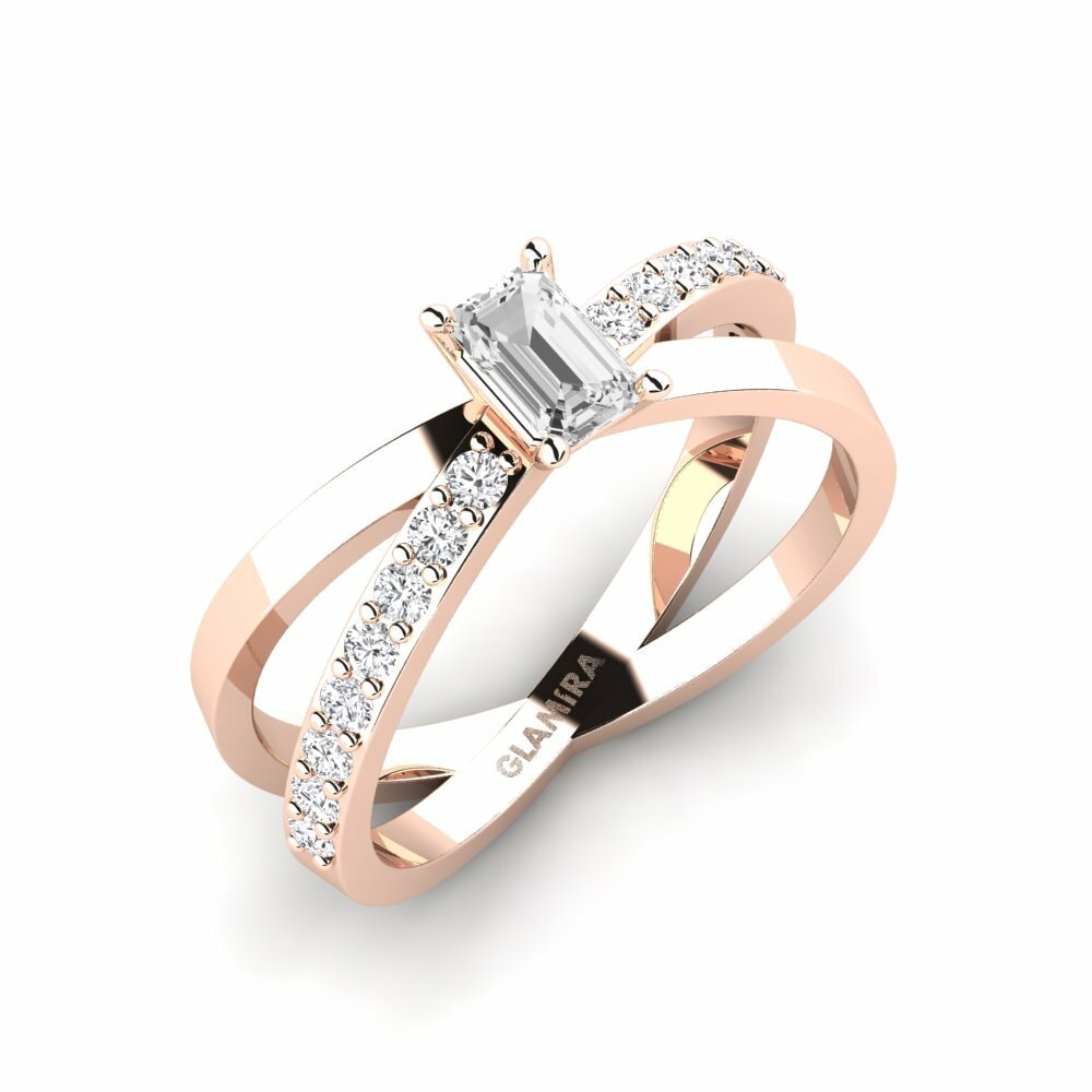 Oro Rosso 585 Anello di fidanzamento Grasass