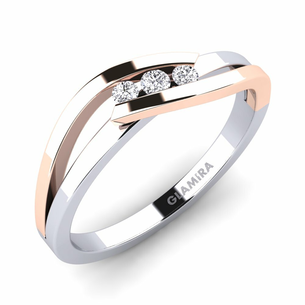 9k White & Rose Gold Engagement Ring Gratia