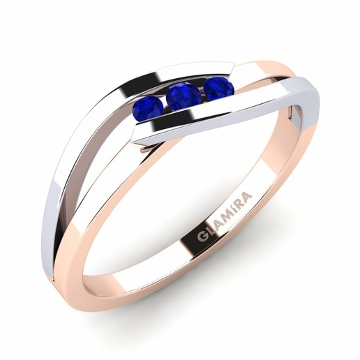 Ring Gratia 585 Rose & White Gold & Sapphire