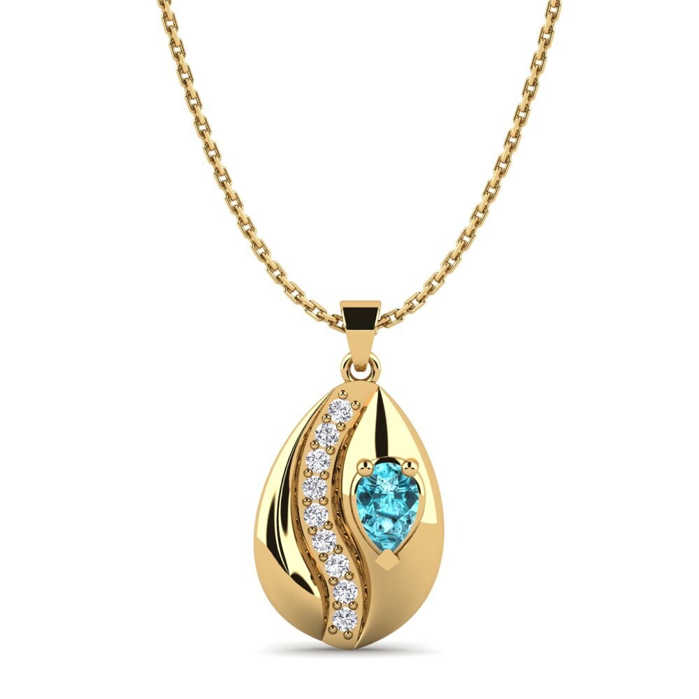 Blue Zircon Women's Pendant Grechena