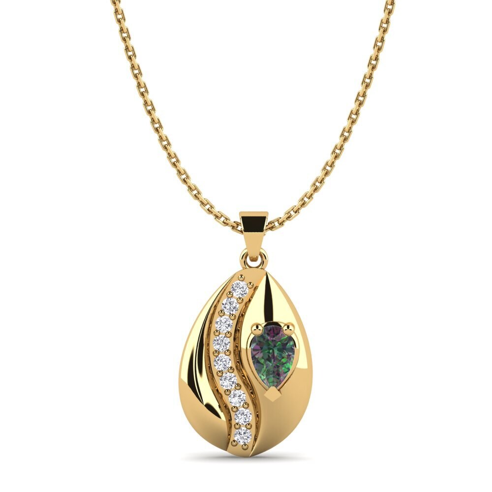 Pear Mystic Topaz Women's Pendant Grechena