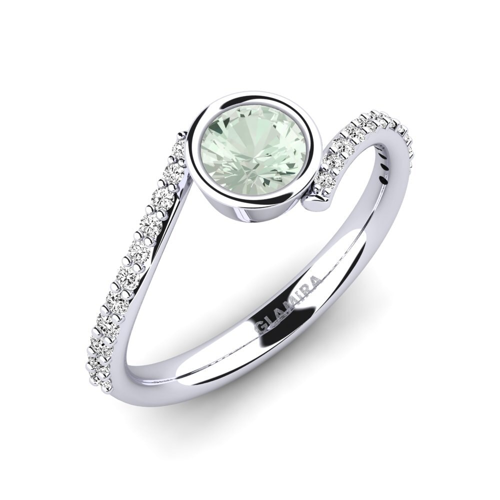 Green Amethyst Engagement Ring Greco