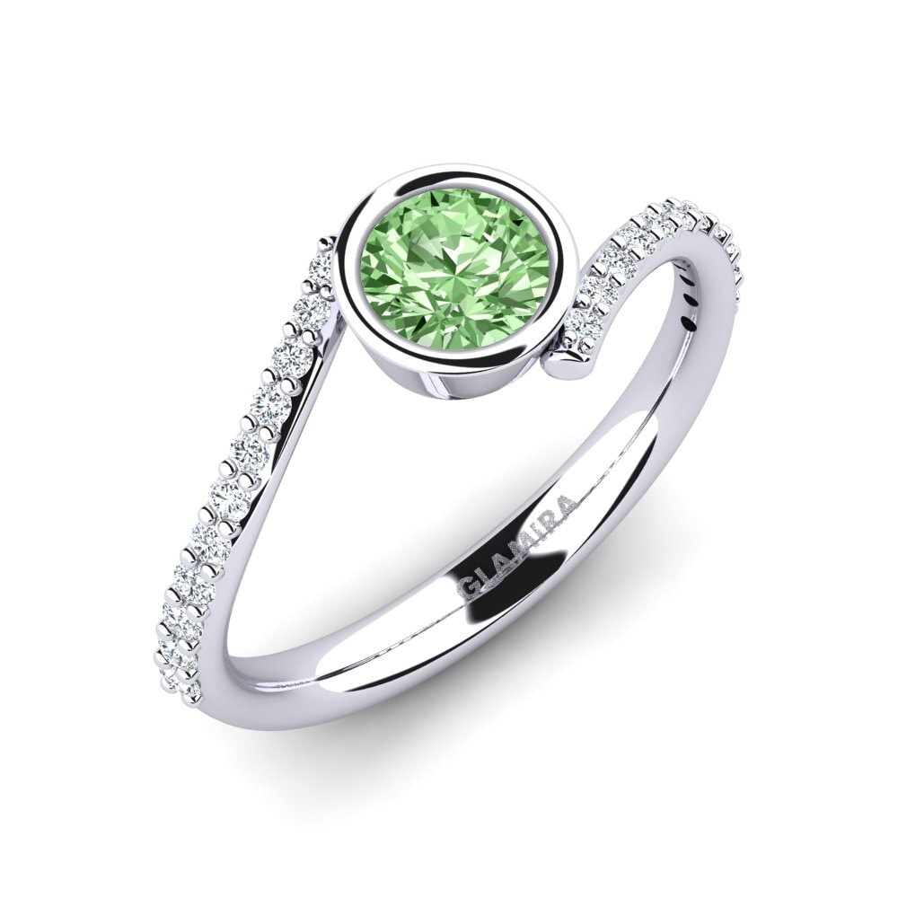 Green Diamond Engagement Ring Greco