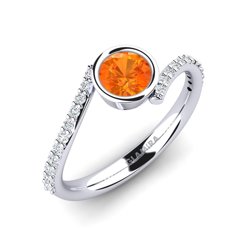 Orange Sapphire Engagement Ring Greco