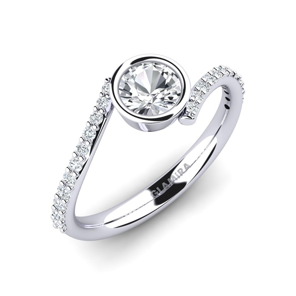 White Zircon Engagement Ring Greco