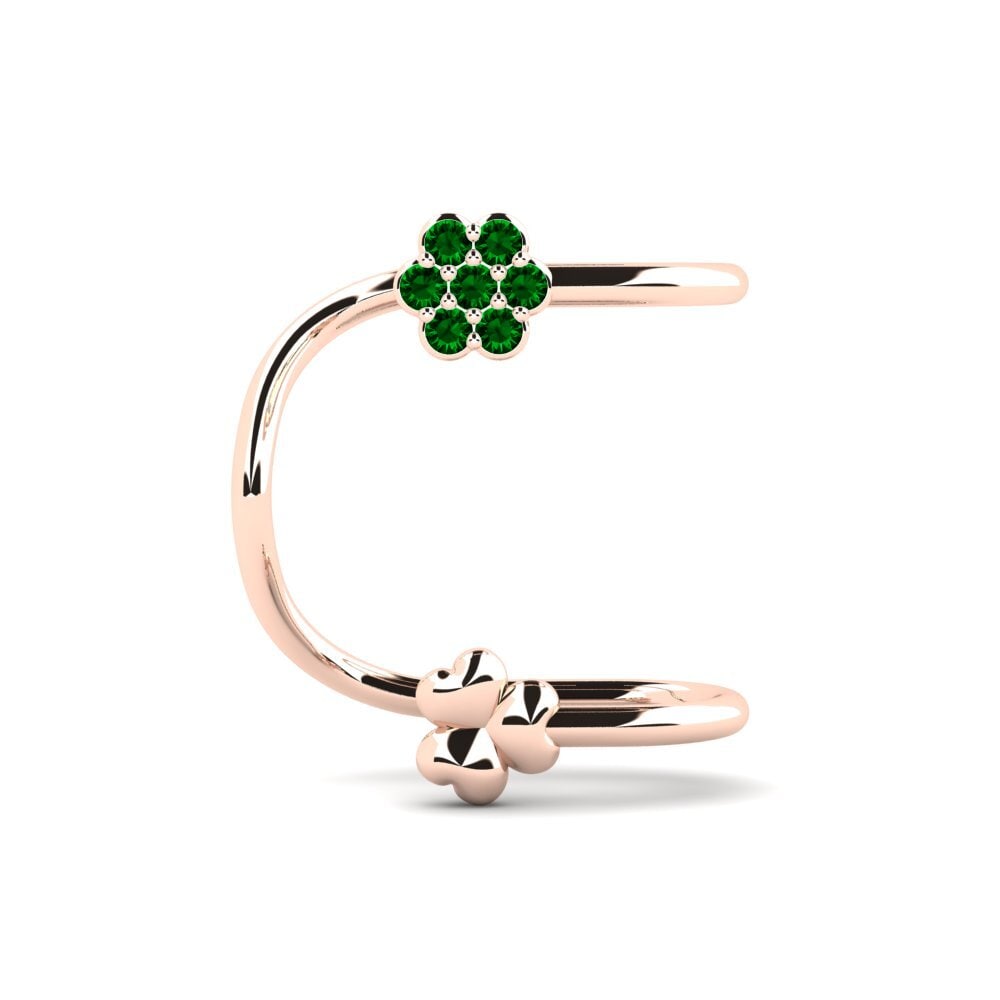 14k Oro Rosa Circonita Verde Pendiente de mujer Greenes