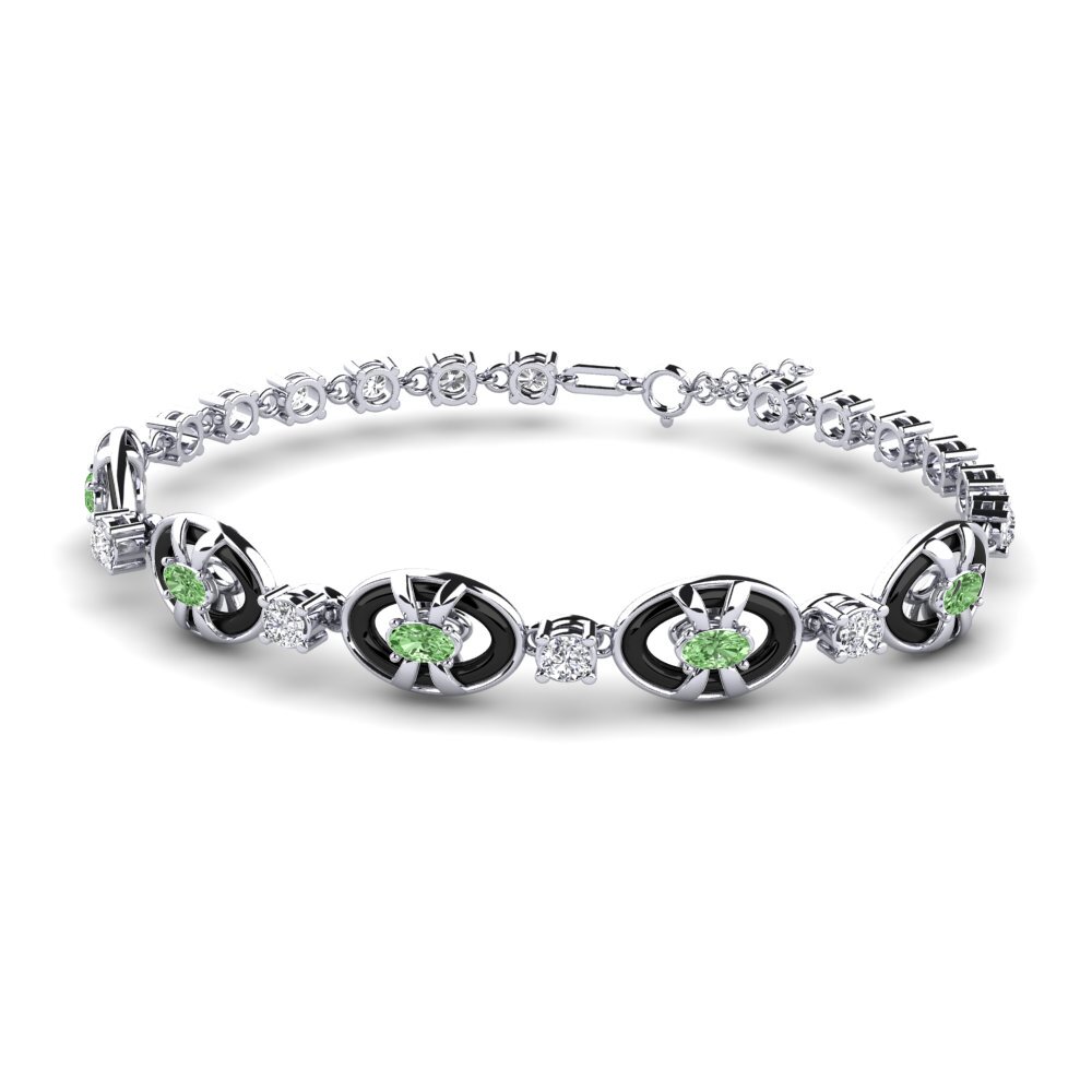 Paladio Diamante Verde Pulsera de Mujer Greening