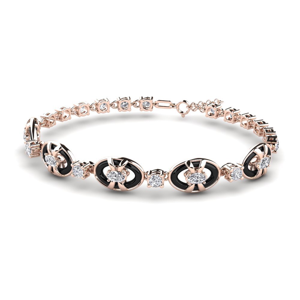9k Oro rosa Moissanita Pulsera de Mujer Greening