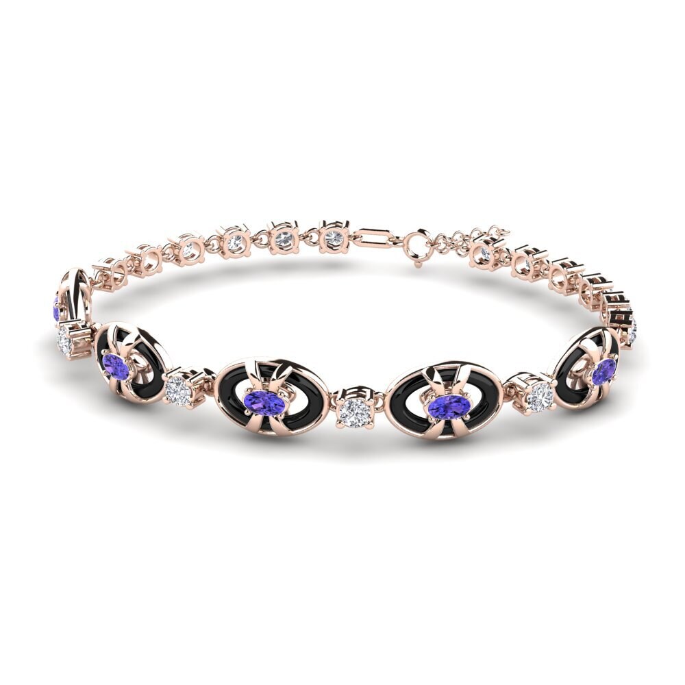 9ct Rose Gold Tanzanite Women's Bracelet Greening
