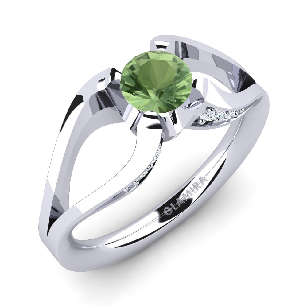 Green Sapphire Engagement Ring Gremory