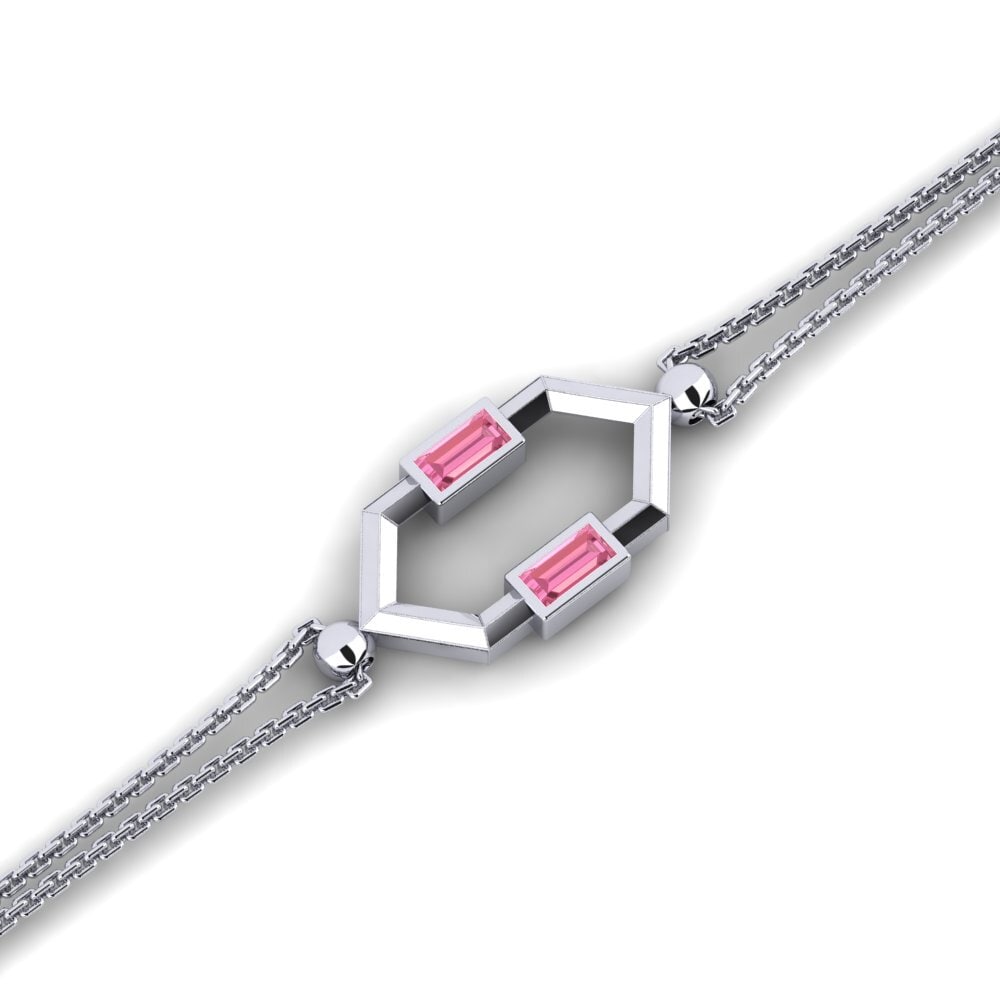 Baguette Pink Sapphire Women's Bracelet Grenaille