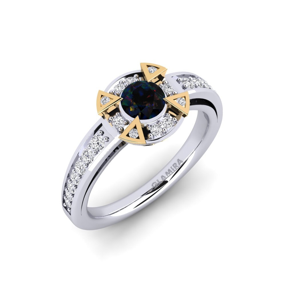 Black Opal Engagement Ring Grendel