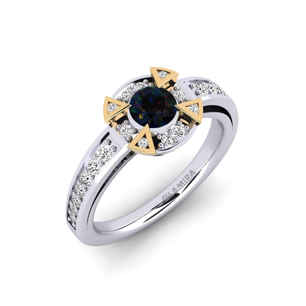 Schwarzer Opal Verlobungsring Grendel