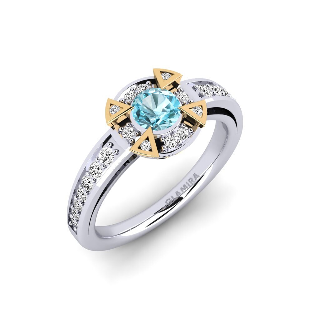 Blauwe zirkoon Verlovingsring Grendel