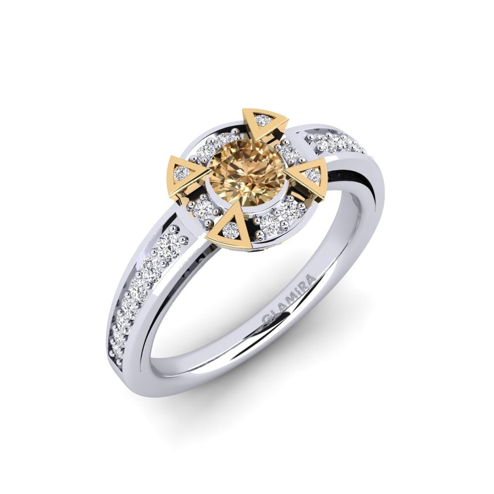 Bruine Diamant Verlovingsring Grendel
