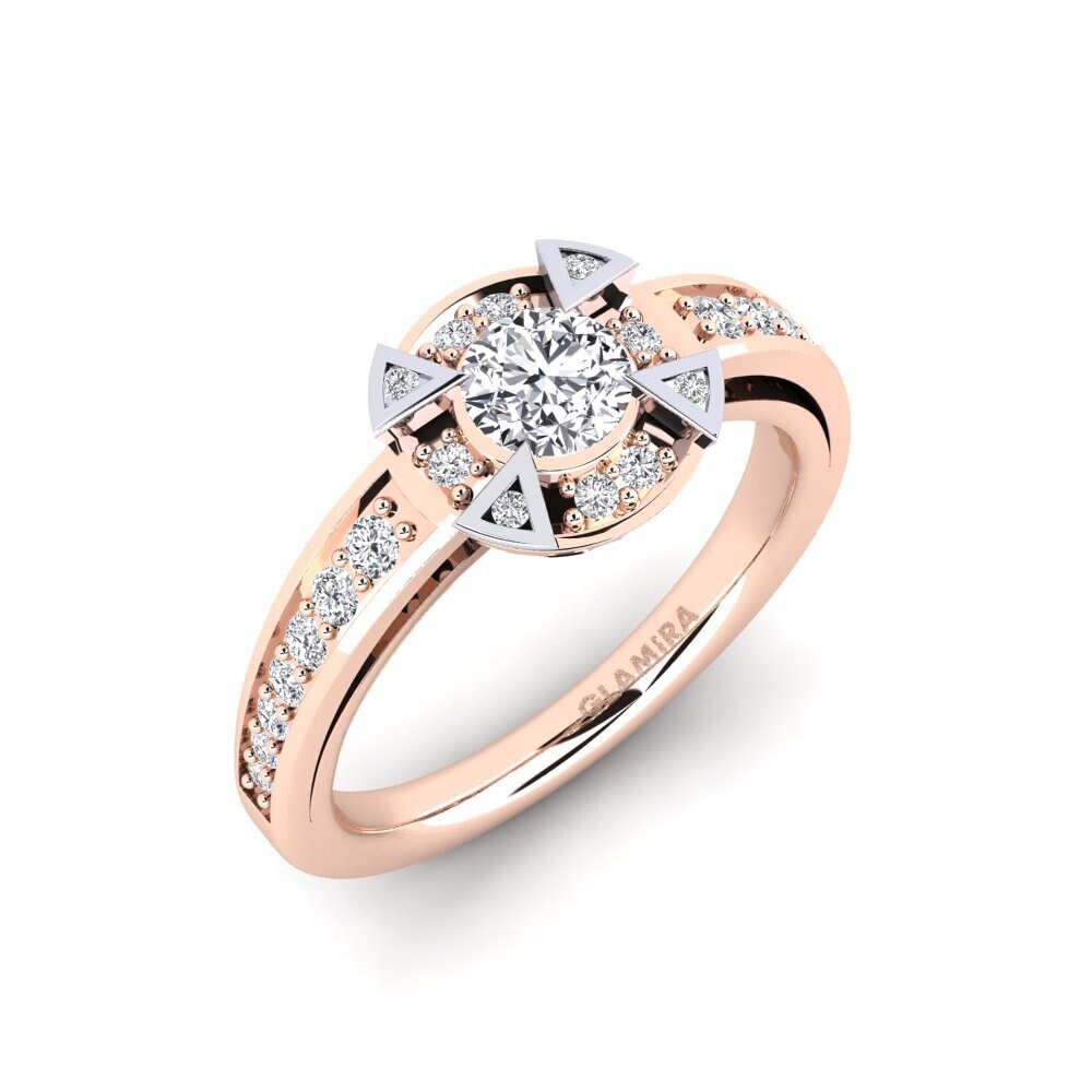 9k Oro Rosa & Blanco Anillo de compromiso Grendel