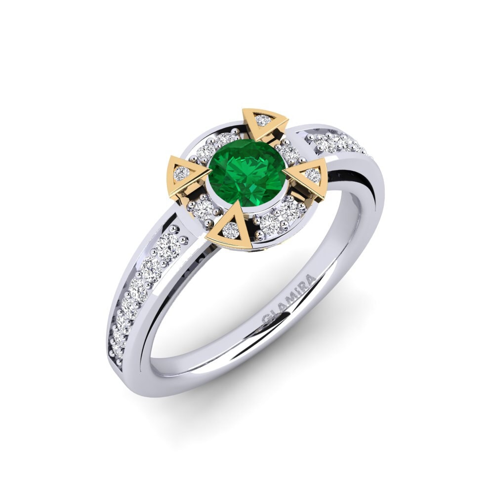 Emerald (Lab Created) Engagement Ring Grendel