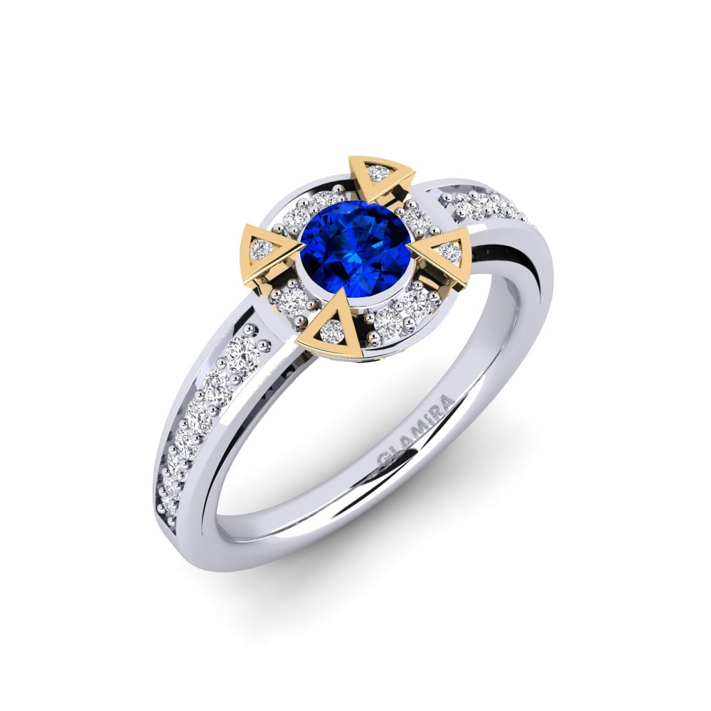 Sapphire (Lab Created) Engagement Ring Grendel