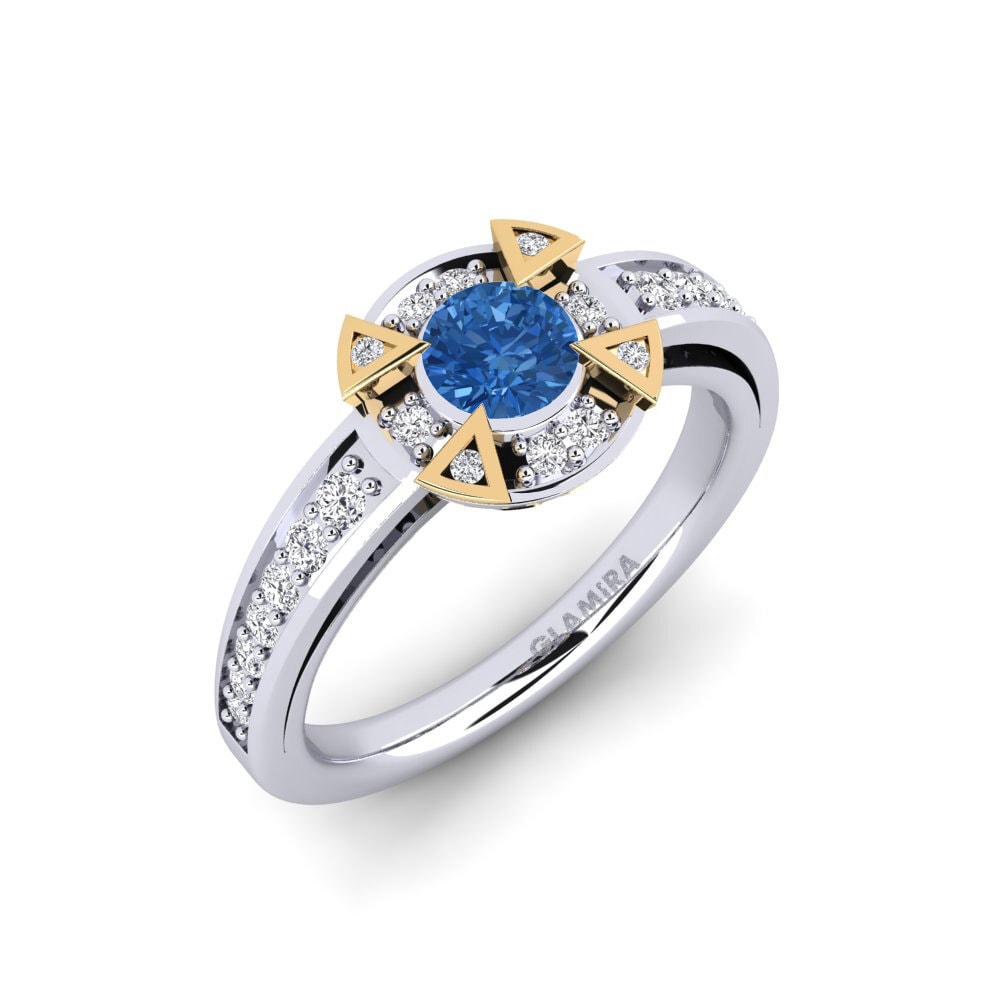 Đá Zirconia Xanh Lam Nhẫn đính hôn Grendel