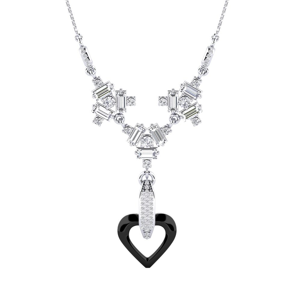 950 Palladium Diamond Women's Necklace Gresa