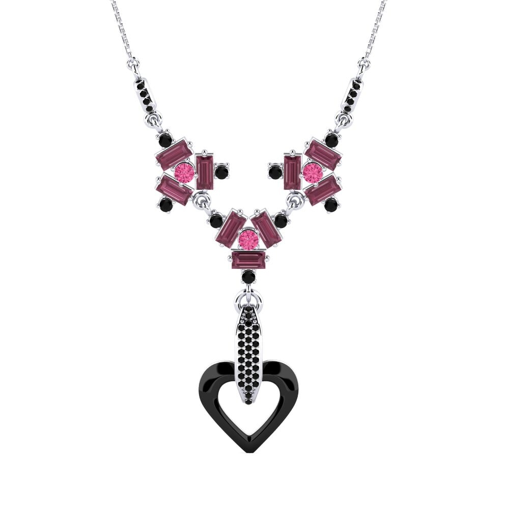 950 Platinum Pink Tourmaline Women's Necklace Gresa