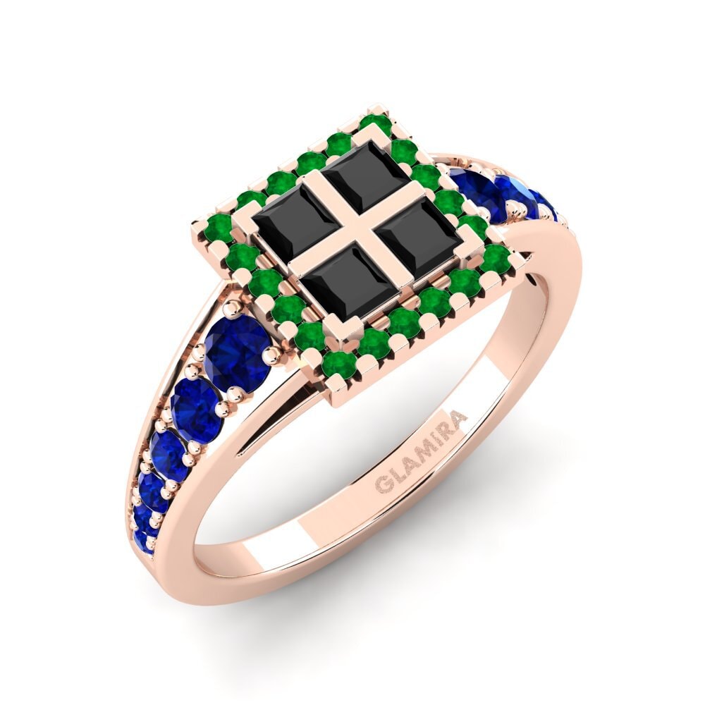 Black Sapphire Engagement Ring Greta