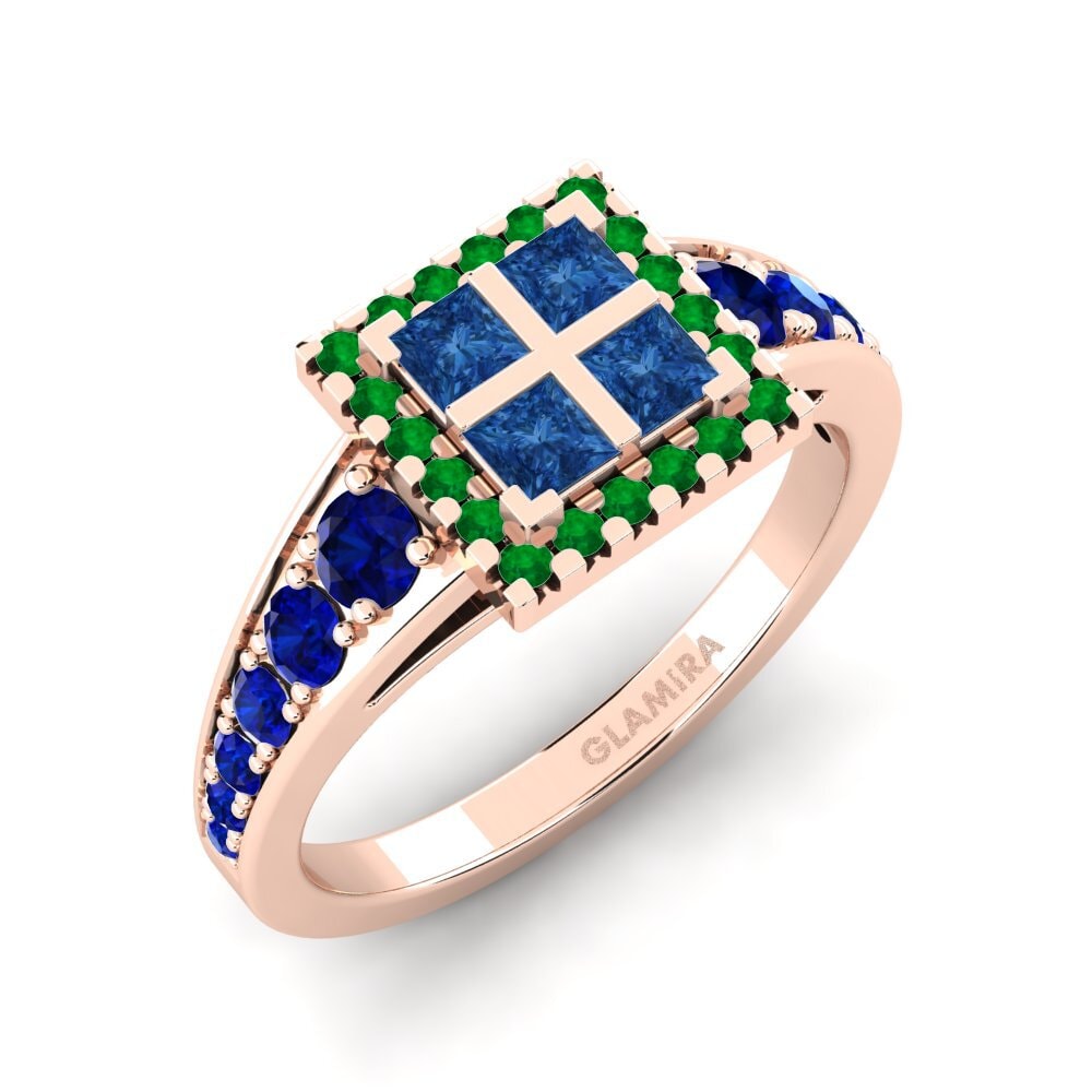 Dark Blue Zirconia Engagement Ring Greta